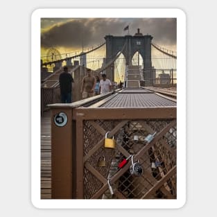 Brooklyn Bridge Sunset Manhattan Skyline NYC Sticker